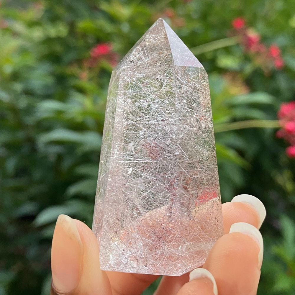 Quartz tower included with silver rutile - Picture 3 of 5